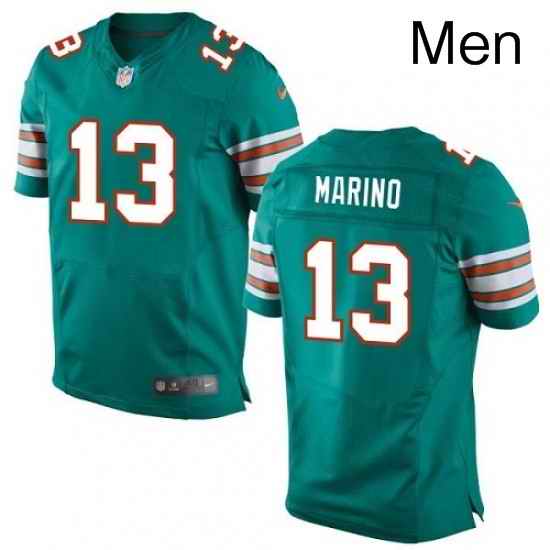 Mens Nike Miami Dolphins 13 Dan Marino Elite Aqua Green Alternate NFL Jersey